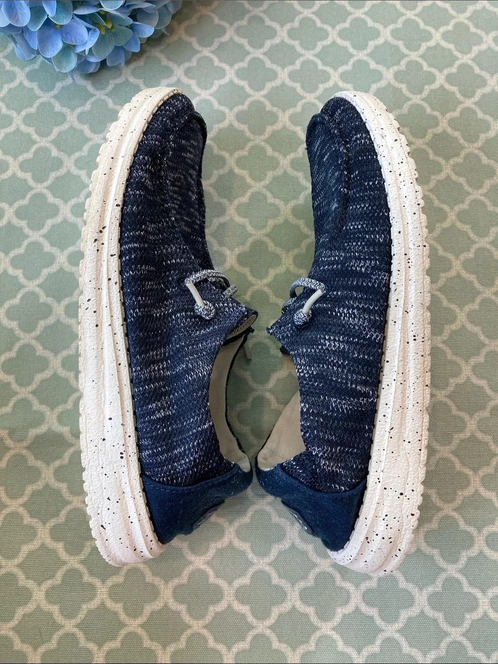 Hey Dude Wendy Sox Navy Slip On Shoes 7